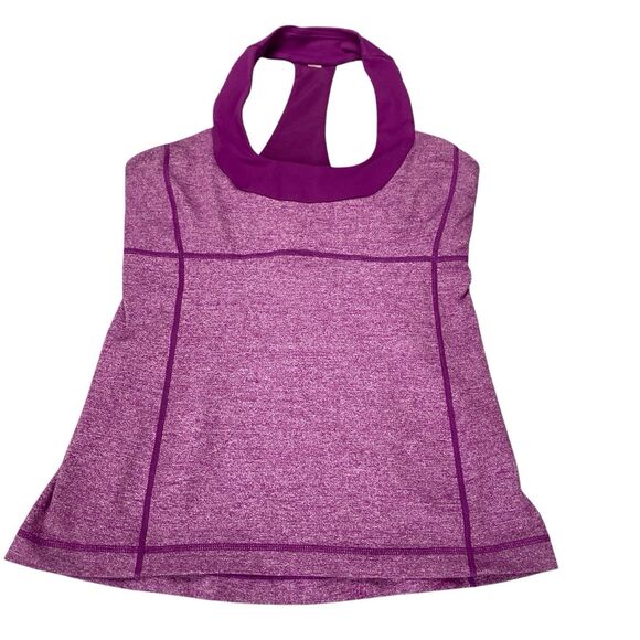 Lululemon Scoop Neck Tank Top Heathered Purple Size 8 (no pads) - Picture 2 of 15